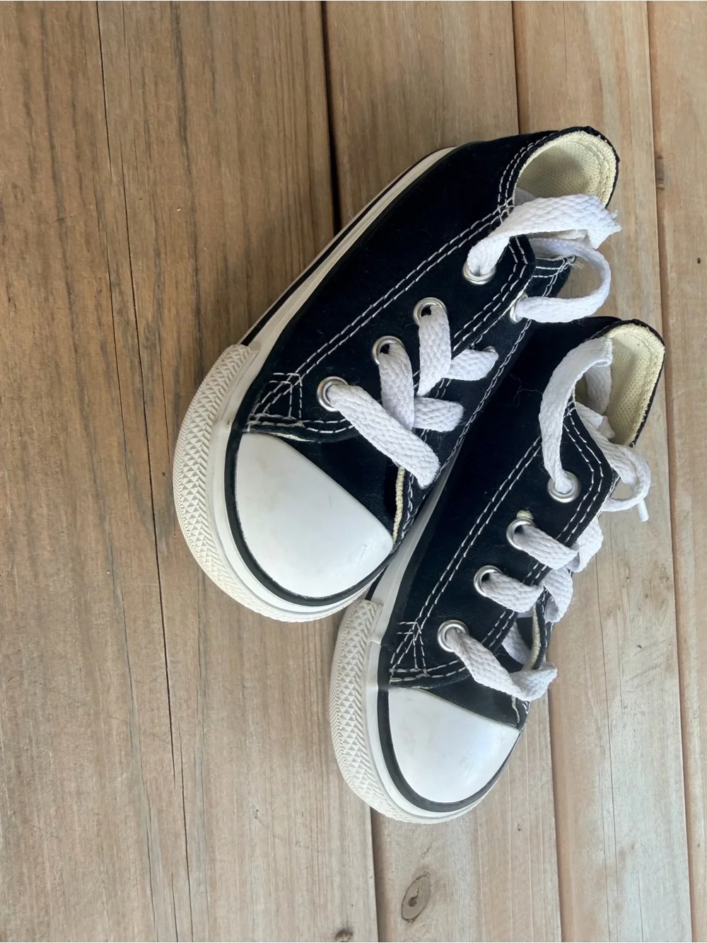 Converse Black and White Kids Low Top Sneakers